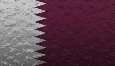 Sallanan grunge desenli Katar bayrağı. Vektör arkaplanı.