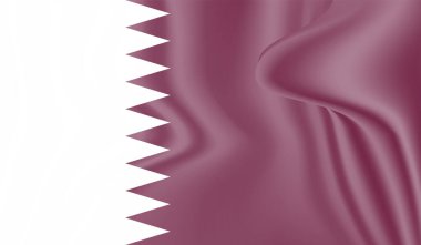 Sallanan grunge desenli Katar bayrağı. Vektör arkaplanı.