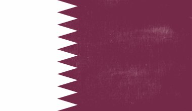 Sallanan grunge desenli Katar bayrağı. Vektör arkaplanı.