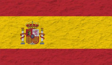 Grunge İspanya bayrağı. Sallanan grunge desenli İspanya bayrağı.