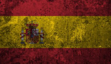 Grunge İspanya bayrağı. Sallanan grunge desenli İspanya bayrağı.