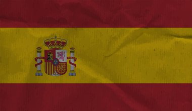 Grunge İspanya bayrağı. Sallanan grunge desenli İspanya bayrağı.