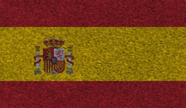Grunge İspanya bayrağı. Sallanan grunge desenli İspanya bayrağı.