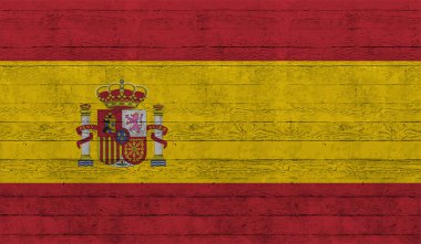 Grunge İspanya bayrağı. Sallanan grunge desenli İspanya bayrağı.
