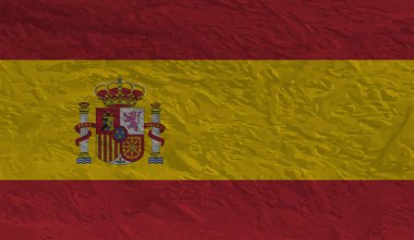 Grunge İspanya bayrağı. Sallanan grunge desenli İspanya bayrağı.