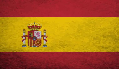 Grunge İspanya bayrağı. Sallanan grunge desenli İspanya bayrağı.