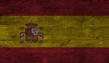 Grunge İspanya bayrağı. Sallanan grunge desenli İspanya bayrağı.