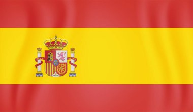 Grunge İspanya bayrağı. Sallanan grunge desenli İspanya bayrağı.