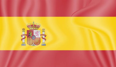 Grunge İspanya bayrağı. Sallanan grunge desenli İspanya bayrağı.