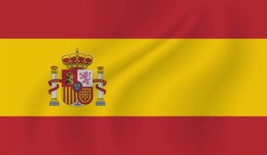 Grunge İspanya bayrağı. Sallanan grunge desenli İspanya bayrağı.