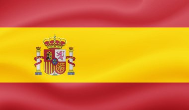 Grunge İspanya bayrağı. Sallanan grunge desenli İspanya bayrağı.