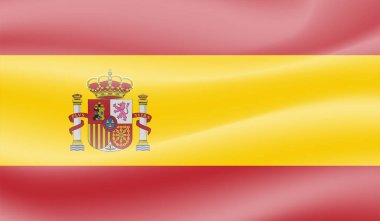 Grunge İspanya bayrağı. Sallanan grunge desenli İspanya bayrağı.