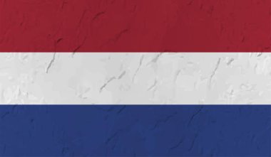 Sallanan grunge desenli Hollanda bayrağı. Vektör arkaplanı.