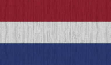 Sallanan grunge desenli Hollanda bayrağı. Vektör arkaplanı.