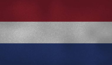 Sallanan grunge desenli Hollanda bayrağı. Vektör arkaplanı.