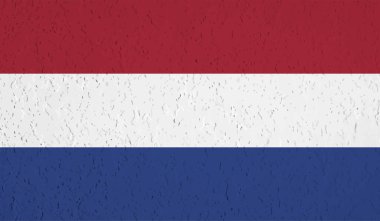 Sallanan grunge desenli Hollanda bayrağı. Vektör arkaplanı.