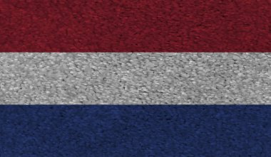 Sallanan grunge desenli Hollanda bayrağı. Vektör arkaplanı.