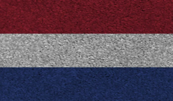 Sallanan grunge desenli Hollanda bayrağı. Vektör arkaplanı.