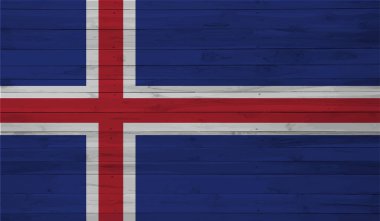 İzlanda bayrağı. Çizik desenli İzlanda bayrağı, grunge.