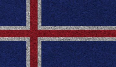 İzlanda bayrağı. Çizik desenli İzlanda bayrağı, grunge.