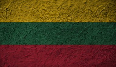 Sallanan grunge desenli Litvanya bayrağı. Vektör arkaplanı.