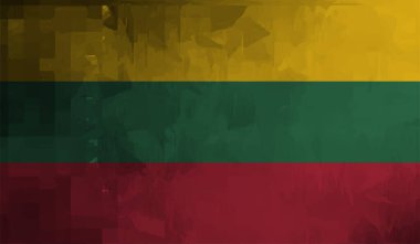 Sallanan grunge desenli Litvanya bayrağı. Vektör arkaplanı.