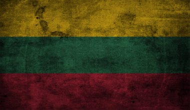 Sallanan grunge desenli Litvanya bayrağı. Vektör arkaplanı.