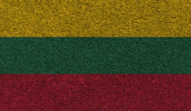 Sallanan grunge desenli Litvanya bayrağı. Vektör arkaplanı.