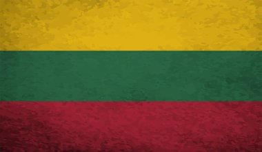 Sallanan grunge desenli Litvanya bayrağı. Vektör arkaplanı.