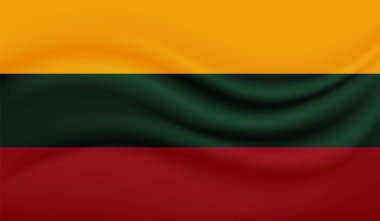 Sallanan grunge desenli Litvanya bayrağı. Vektör arkaplanı.