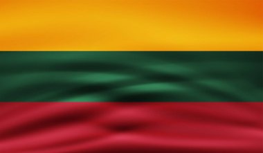 Sallanan grunge desenli Litvanya bayrağı. Vektör arkaplanı.