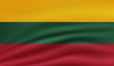 Sallanan grunge desenli Litvanya bayrağı. Vektör arkaplanı.