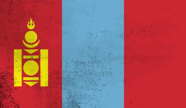 Moğolistan grunge bayrak çizimi.