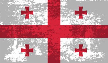 Gürcistan grunge bayrağı. Vektör çizimi. Grunge etkisi kolayca temizlenebilir.