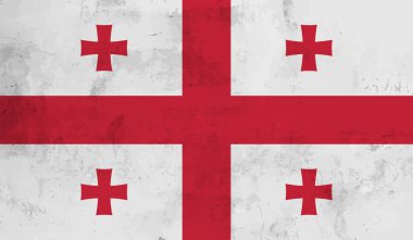 Gürcistan grunge bayrağı. Vektör çizimi. Grunge etkisi kolayca temizlenebilir.
