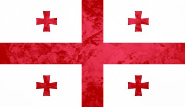 Gürcistan grunge bayrağı. Vektör çizimi. Grunge etkisi kolayca temizlenebilir.
