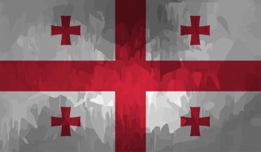 Gürcistan grunge bayrağı. Vektör çizimi. Grunge etkisi kolayca temizlenebilir.