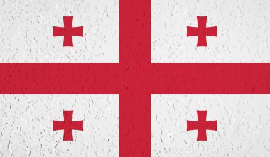 Gürcistan grunge bayrağı. Vektör çizimi. Grunge etkisi kolayca temizlenebilir.