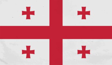 Gürcistan grunge bayrağı. Vektör çizimi. Grunge etkisi kolayca temizlenebilir.