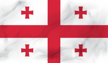 Gürcistan grunge bayrağı. Vektör çizimi. Grunge etkisi kolayca temizlenebilir.