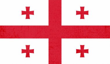 Gürcistan grunge bayrağı. Vektör çizimi. Grunge etkisi kolayca temizlenebilir.