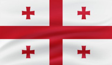 Gürcistan grunge bayrağı. Vektör çizimi. Grunge etkisi kolayca temizlenebilir.