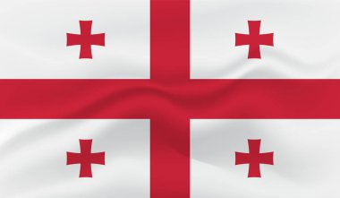 Gürcistan grunge bayrağı. Vektör çizimi. Grunge etkisi kolayca temizlenebilir.