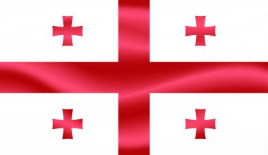 Gürcistan grunge bayrağı. Vektör çizimi. Grunge etkisi kolayca temizlenebilir.