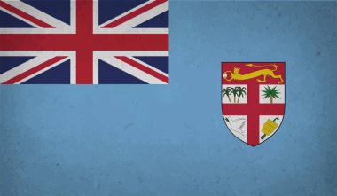 Kağıt ve grunge efektli Fiji bayrağı