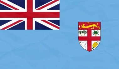 Kağıt ve grunge efektli Fiji bayrağı