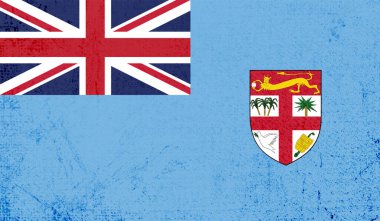 Kağıt ve grunge efektli Fiji bayrağı