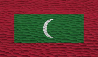 Dalgalanan grunge desenli Maldivler bayrağı. Vektör arkaplanı.