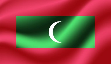 Maldives flag with waving grunge texture. Vector background. clipart