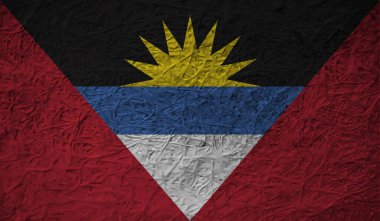 Grunge deseni Antigua ve Barbuda ulusal bayrak sembolü. Çizik konsept